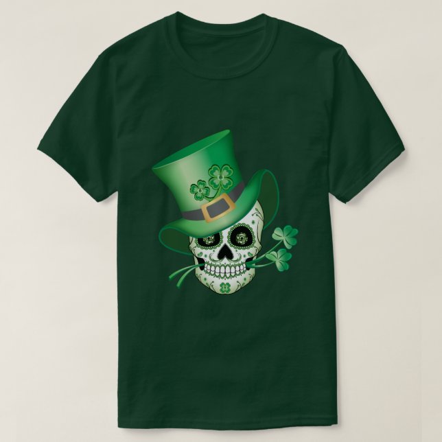 Camiseta De La Calavera Del Azúcar Irlandesa (Diseño del anverso)