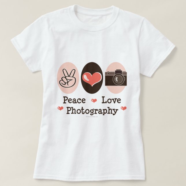 Camiseta de la cámara de la fotografía del amor de (Diseño del anverso)