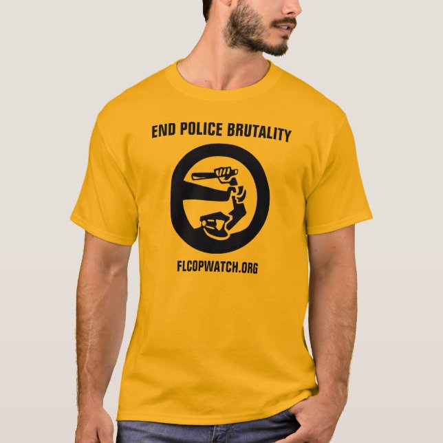 Camiseta De la "camisa del oro brutalidad policial del (Anverso)
