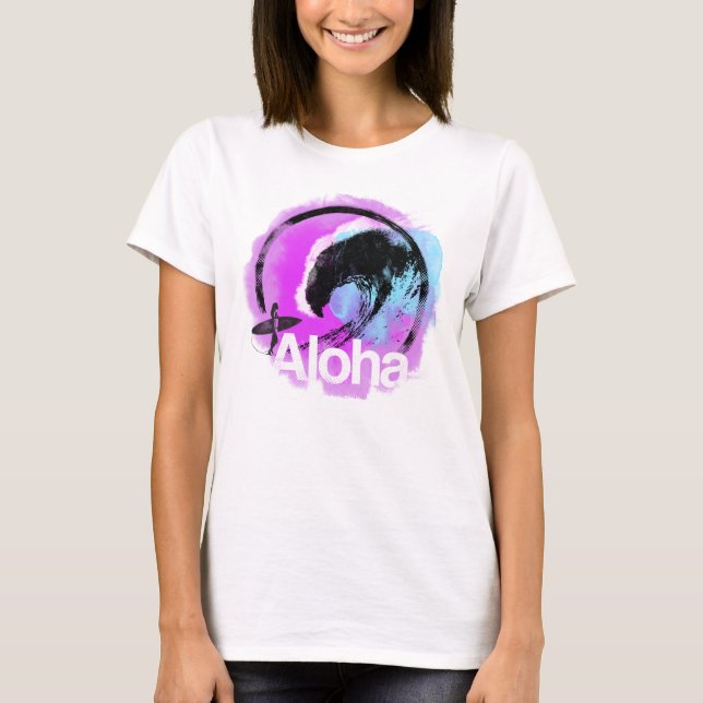 Camiseta De la "camiseta de la resaca onda de la hawaiana" (Anverso)