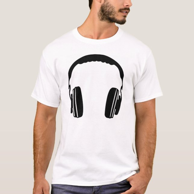camiseta de la camiseta de las auriculares de los (Anverso)