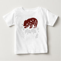 Camiseta de la camiseta del bebé blanco Mama Bear