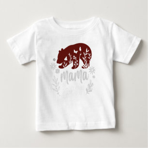 Camiseta de la camiseta del bebé blanco Mama Bear