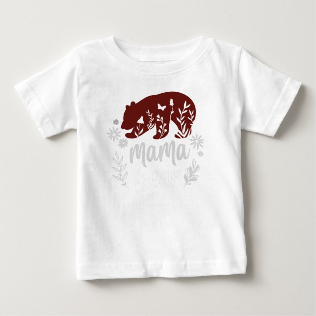 Camiseta de la camiseta del bebé blanco Mama Bear (Anverso)