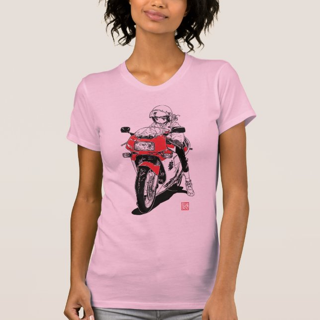 Camiseta de la camiseta del Chica del motor anime  (Anverso)