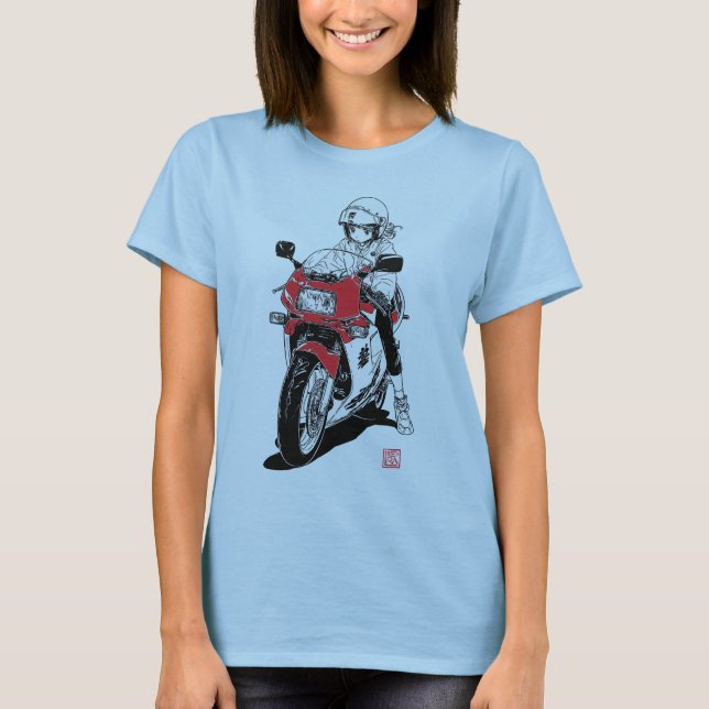 Camiseta de la camiseta del Chica del motor anime  (Anverso)