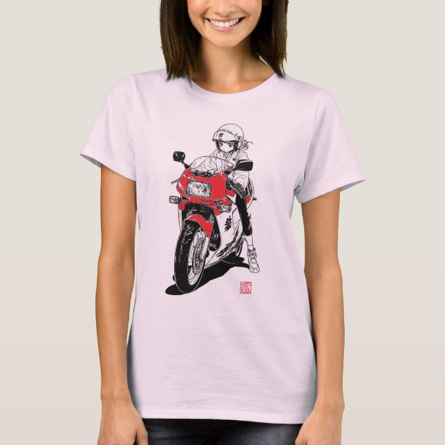 Camiseta de la camiseta del Chica del motor anime  (Anverso)