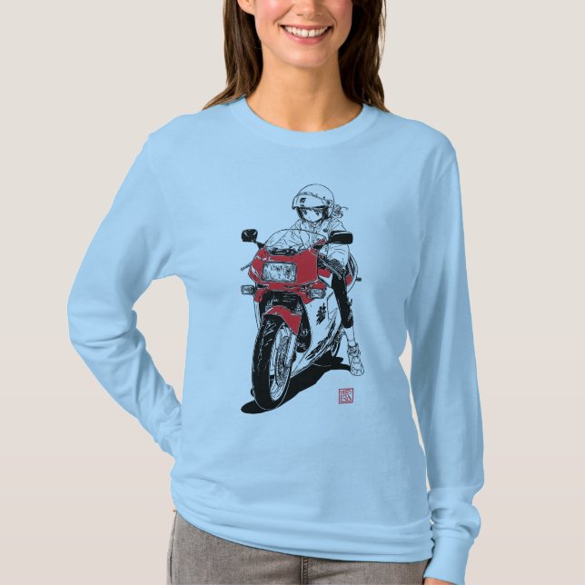 Camiseta de la camiseta del Chica del motor anime  (Anverso)