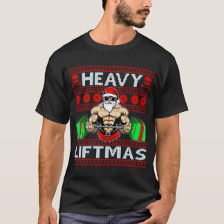 Camiseta de la camiseta del navidad Santa Heavy Li