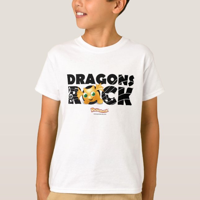 Camiseta De la "camiseta roca de los dragones" de Pandanda (Anverso)