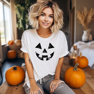 Camiseta de la cara de la calabaza de Jack O Lante