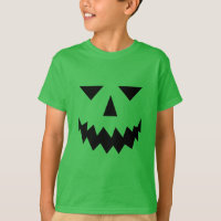 Camiseta de la cara de la calabaza negra (niño)