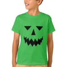 Camiseta de la cara de la calabaza negra (niño)