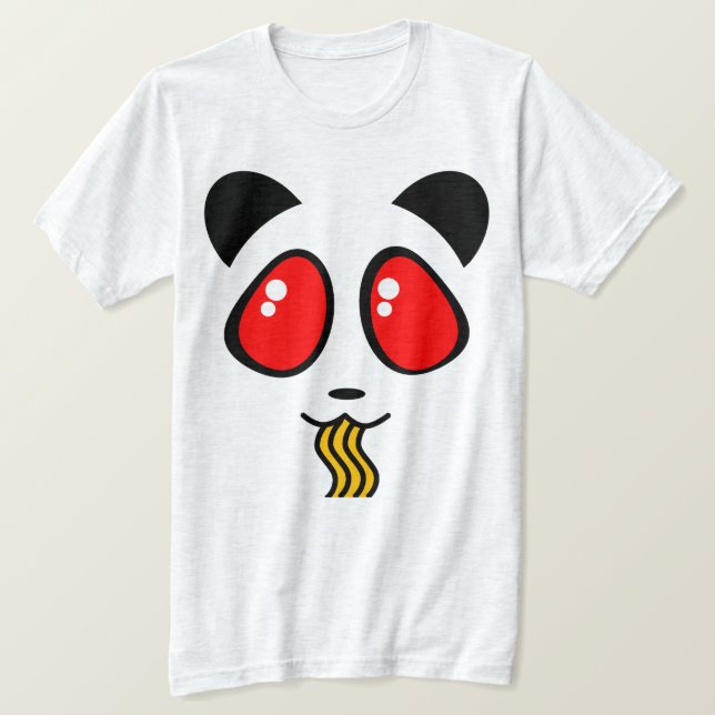 CAMISETA DE LA CARA DE LA PANDA DE LOS RAMEN DE (Anverso del diseño)