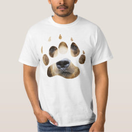 Camiseta de la cara de la pata de oso grizzly