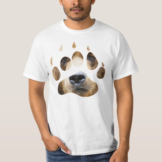 Camiseta de la cara de la pata de oso grizzly (Anverso)