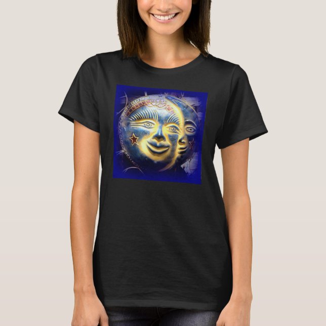 camiseta de la cara de luna de sol (Anverso)