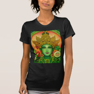 Camiseta de la cara de Tara verde de la diosa