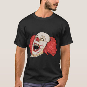 Camiseta de la cara de un payaso temeroso