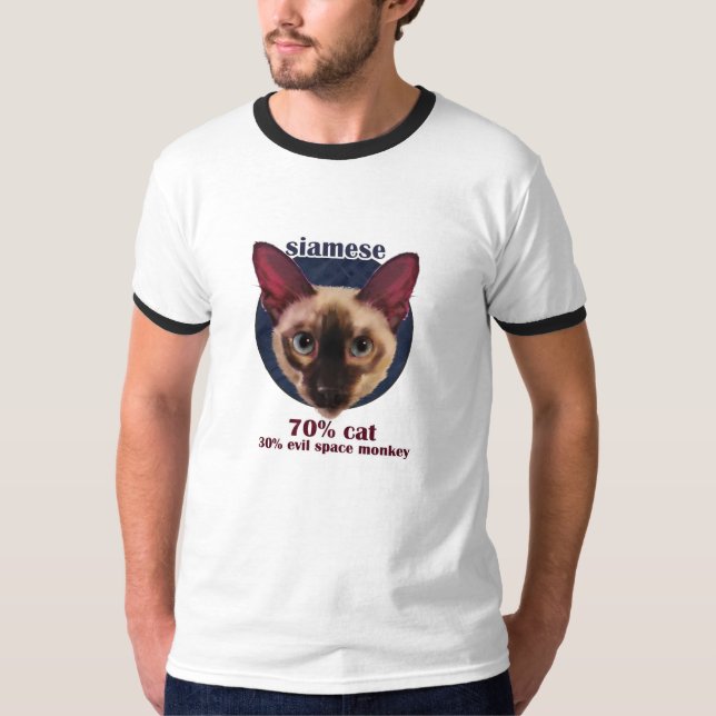 Camiseta de la cara del gato siamés (Anverso)