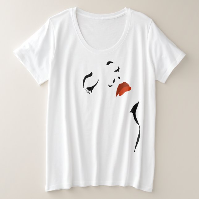 Camiseta de la cara del glamour (Anverso del diseño)