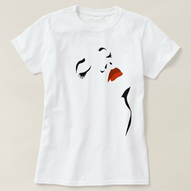 Camiseta de la cara del glamour (Diseño del anverso)