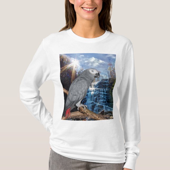 Camiseta de la cascada del gris africano (Anverso)