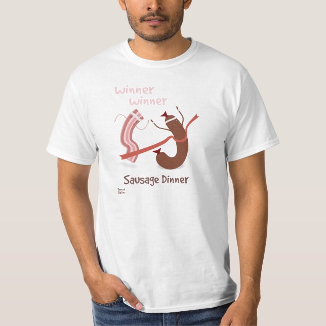 Camiseta de la cena de la salchicha del ganador (Anverso)