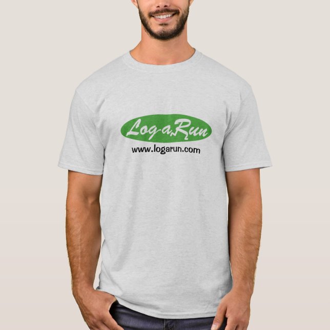 Camiseta de la ceniza del logotipo de Logarun (Anverso)