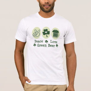Camiseta de la cerveza del verde del amor de la