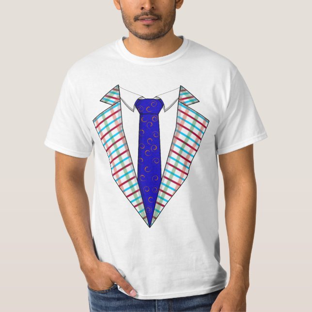 Camiseta de la chaqueta de la tela escocesa (Anverso)