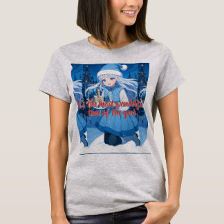 Camiseta de la chica anime Doncella de Nieve Navid