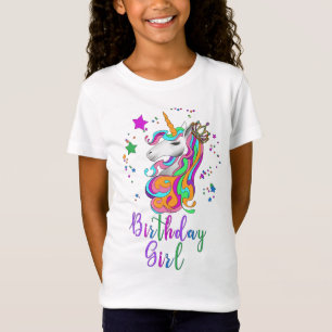 Camiseta de la Chica de cumpleaños de Unicornio