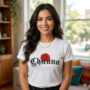 camiseta de la Chicana Red Rose