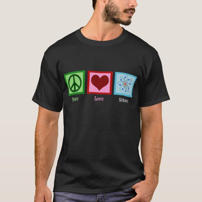 Camiseta de la ciencia del amor de la paz (Anverso)
