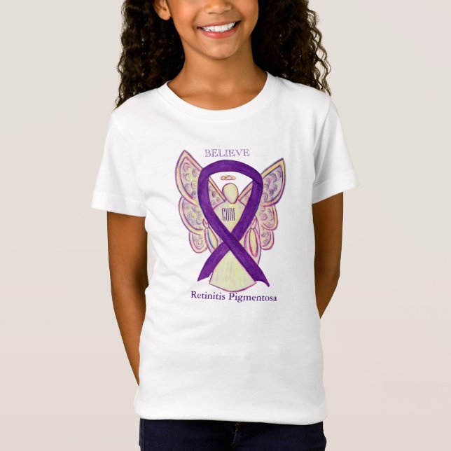 Camiseta de la cinta de concienciación morada de l (Anverso)