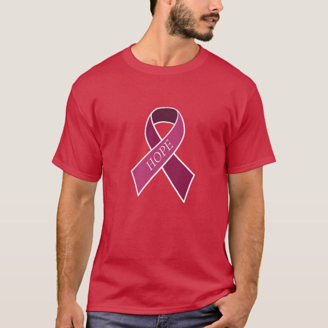 Camiseta de la cinta de concienciación sobre el cá (Anverso)