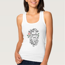 Camiseta de la cita de belleza/aptitud para bestia