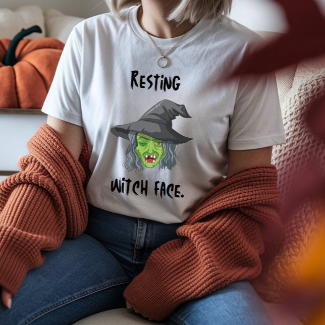 Camiseta de la cita de Halloween para la bruja en  (Resting Witch Face Halloween Tshirt)