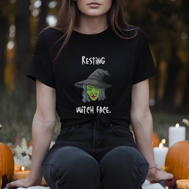 Camiseta de la cita de Halloween para la bruja en  (Resting Witch Face Halloween Tshirt)