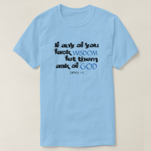 Camiseta de la cita de la escritura del 1:5 de