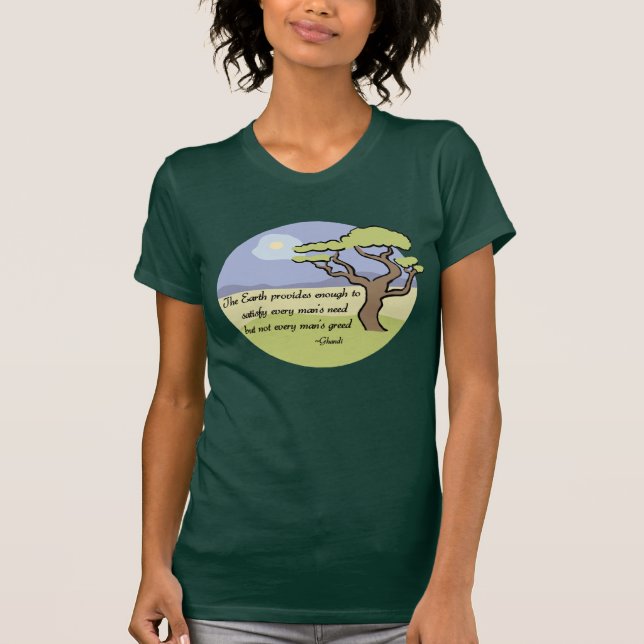 Camiseta de la cita de la tierra de Gandhi (Anverso)