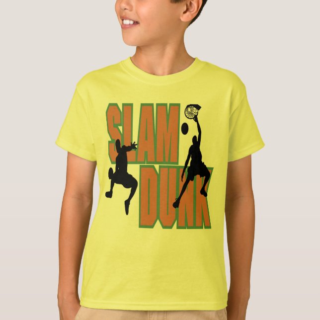 Camiseta de la clavada del baloncesto de los niños (Anverso)