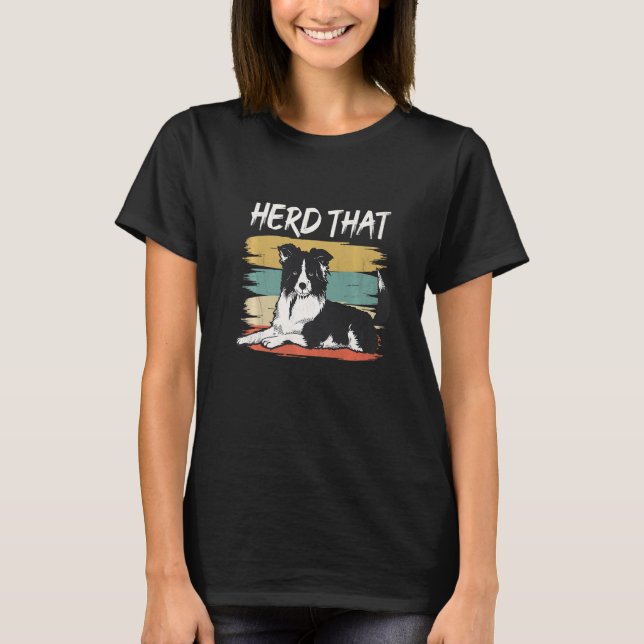 Camiseta de la collie de borde de perro divertida  (Anverso)