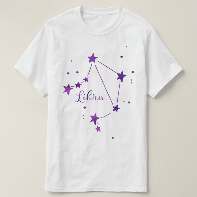 Camiseta de la constelación del zodiaco del libra (Diseño del anverso)