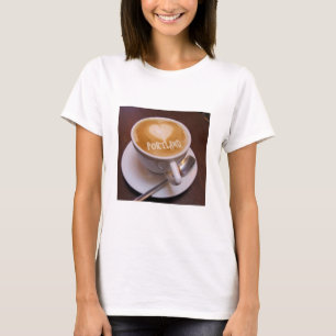 Camiseta de la copa de café de Love Heart Portland