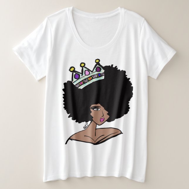 Camiseta de la corona afro (Anverso del diseño)