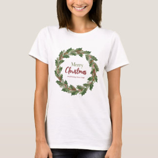 Camiseta de la corona de navidad para las mujeres