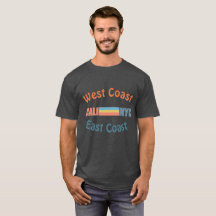Camiseta de la costa oeste de la costa del este