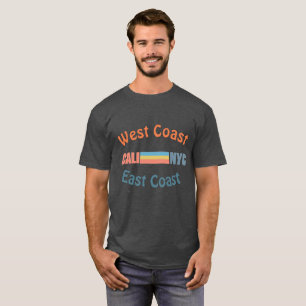 Camiseta de la costa oeste de la costa del este